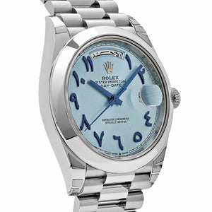 Rolex Day-Date 40 228206  Platinum Ice Blue Arabic Dial Smooth Dial — foto 4