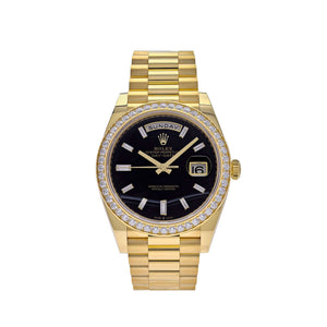 Rolex Day-Date 40 228348RBR Yellow Gold Diamond Bezel Black Onyx Dial (2025) — foto 1