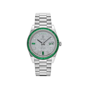 Rolex Day-Date 40 228396TEM Platinum Diamond Dial Emerald Bezel — foto 1