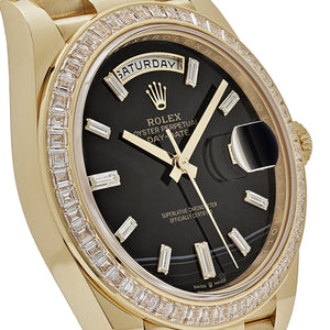 Rolex Day-Date 40 228398TBR Yellow Gold Onyx Baguette Diamond Dial Baguette Bezel — foto 5