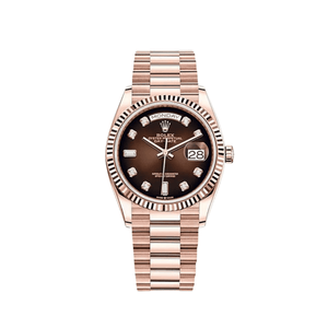 Rolex Day-Date 36 128235 Rose Gold Brown Ombre Diamond Dial (2022) — foto 1