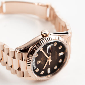 Rolex Day-Date 36 128235 Rose Gold Brown Ombre Diamond Dial (2022) — foto 4