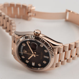 Rolex Day-Date 36 128235 Rose Gold Brown Ombre Diamond Dial (2022) — foto 3