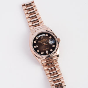 Rolex Day-Date 36 128235 Rose Gold Brown Ombre Diamond Dial (2022) — foto 2