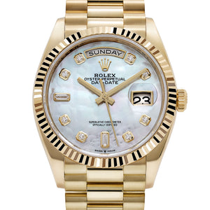 Rolex Day-Date 36 128238 Yellow Gold White Mother of Pearl Diamond Dial (2026) — foto 4