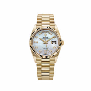 Rolex Day-Date 36 128238 Yellow Gold White Mother of Pearl Diamond Dial (2026) — foto 1