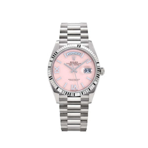 Rolex Day-Date 36 128239 White Gold Pink Opal Diamond Roman Numerals Dial (2025) — foto 1