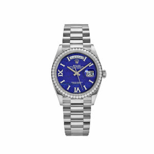 Rolex Day-Date 36 128349RBR White Gold Lapis Stone Diamond Roman Numerals Dial Diamond Bezel (2022) — foto 1