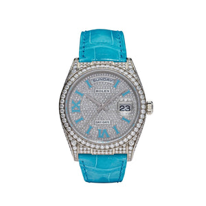 Rolex Day-Date 36 128159RBR White Gold Diamond Roman Dial — foto 1