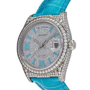 Rolex Day-Date 36 128159RBR White Gold Diamond Roman Dial — foto 4
