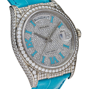 Rolex Day-Date 36 128159RBR White Gold Diamond Roman Dial — foto 5