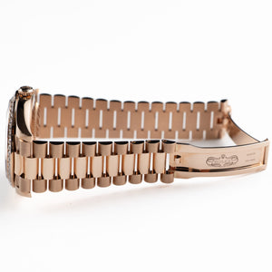 Rolex Day-Date 40 228345RBR Rose Gold Olive Green Roman Numerals Dial Diamond Bezel (2021) — foto 9
