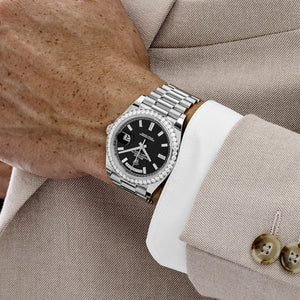 Rolex Day-Date 40 228349RBR White Gold Black Diamond Baguette Dial Diamond Bezel (2021) — foto 3