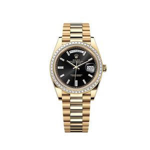 Rolex Day-Date 40 228398TBR Yellow Gold Black Diamond Baguette Dial Diamond Baguette Bezel — foto 1