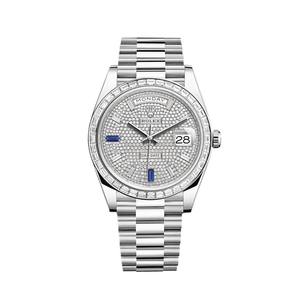 Rolex Day-Date 40 228396TBR Platinum Diamond Bezel Diamond-Paved Sapphire Dial (2024) — foto 1