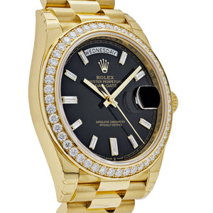 Rolex Day-Date 40 228348RBR Yellow Gold Black Diamond Dial Diamond Bezel — foto 5