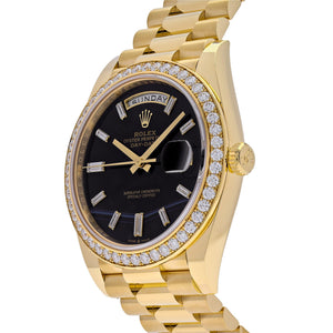 Rolex Day-Date 40 228348RBR Yellow Gold Diamond Bezel Black Onyx Dial (2025) — foto 3