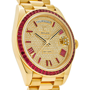 Rolex Day-Date 40 228398TRU Yellow Gold Roman Dial Ruby Bezel — foto 4