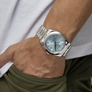 Rolex Day-Date II 218206 Platinum Blue Diamond Dial — foto 2