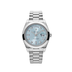Rolex Day-Date II 218206 Platinum Blue Diamond Dial — foto 1