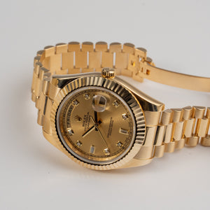 Rolex Day-Date II 218238 Yellow Gold Champagne Diamond Dial — foto 5