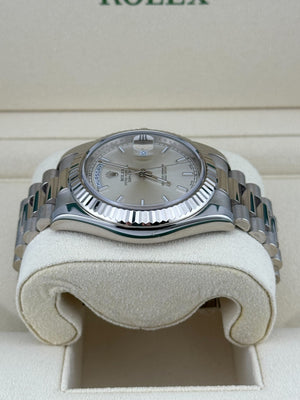 Rolex Day-Date 41 218239 White Gold Silver Dial (2022) — foto 3