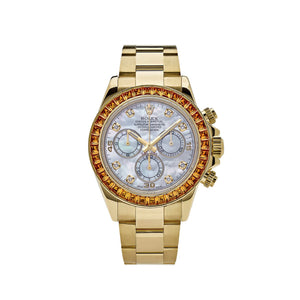Rolex Daytona 116578SACO Yellow Gold Sapphire Bezel Mother Of Pearl Dial — foto 1