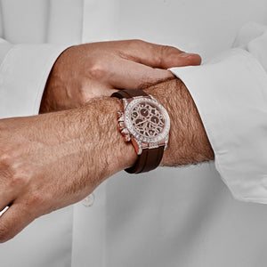 Rolex Daytona 'Giraffe' 126555TBR Rose Gold Chestnut Brown Diamond Dial Diamond Bezel — foto 3