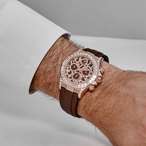 Rolex Daytona 'Giraffe' 126555TBR Rose Gold Chestnut Brown Diamond Dial Diamond Bezel — foto 2