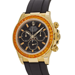 Rolex Daytona 116588SACO Yellow Gold Orange Sapphire Bezel Black Diamond Dial — foto 2