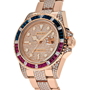 Rolex GMT-Master II 126755SARU Rose Gold Sapphire and Ruby Diamond Pave — foto 2