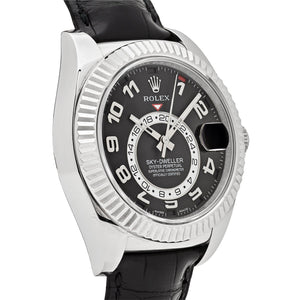 Rolex Sky-Dweller 326139 White Gold Black Dial Leather Strap — foto 4