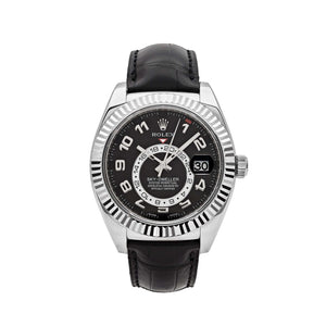 Rolex Sky-Dweller 326139 White Gold Black Dial Leather Strap — foto 1