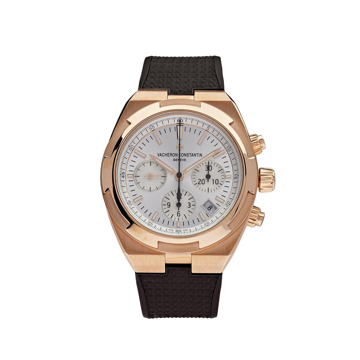 Vacheron Constantin Overseas Chronograph 5500V/000R-B074 Rose Gold White Dial